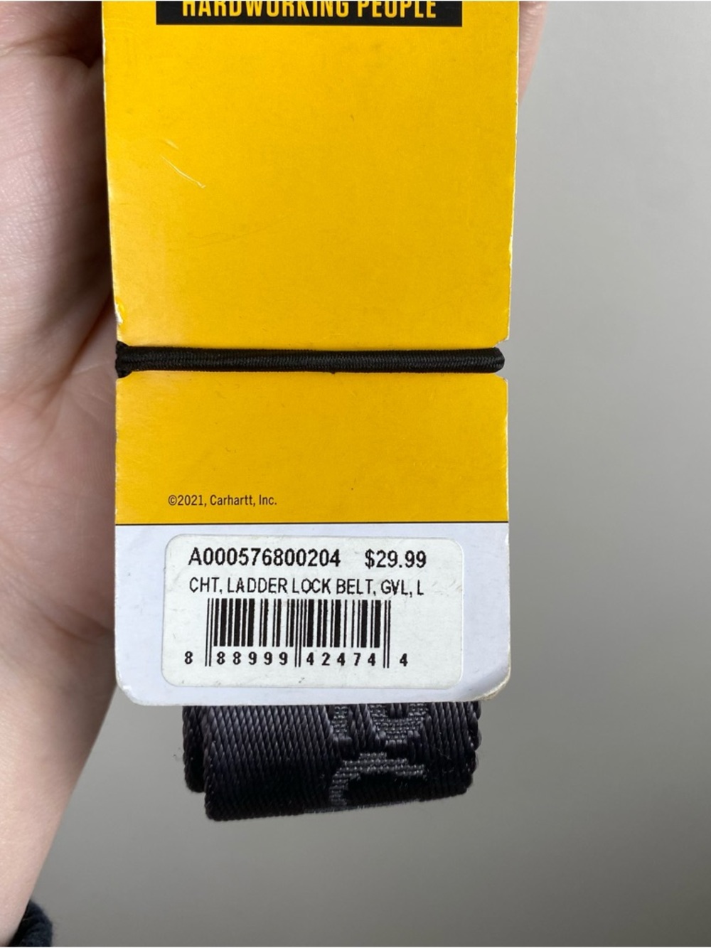 NWT Carhartt Men's Nylon Webbing Ladder Lock Belt - Charcoal Gray size Large - Picture 5 of 5